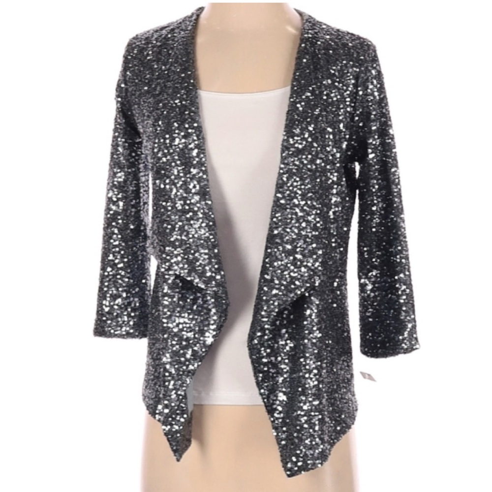 Sak’s Fifth Avenue Design History Sequin Open Front Jacket